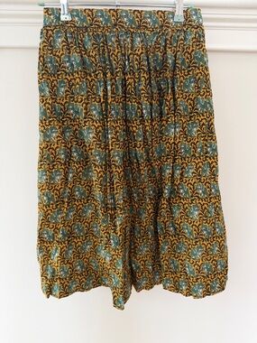 J. Crew Green and Mustard Printed Bermuda Shorts